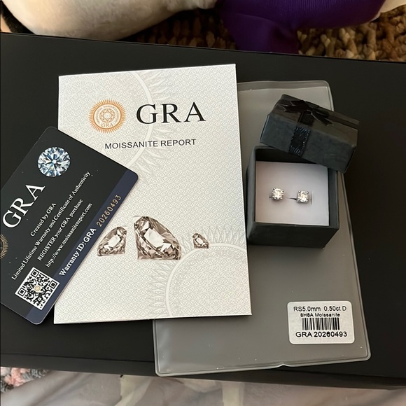 GRA Moissanite Stud Earrings